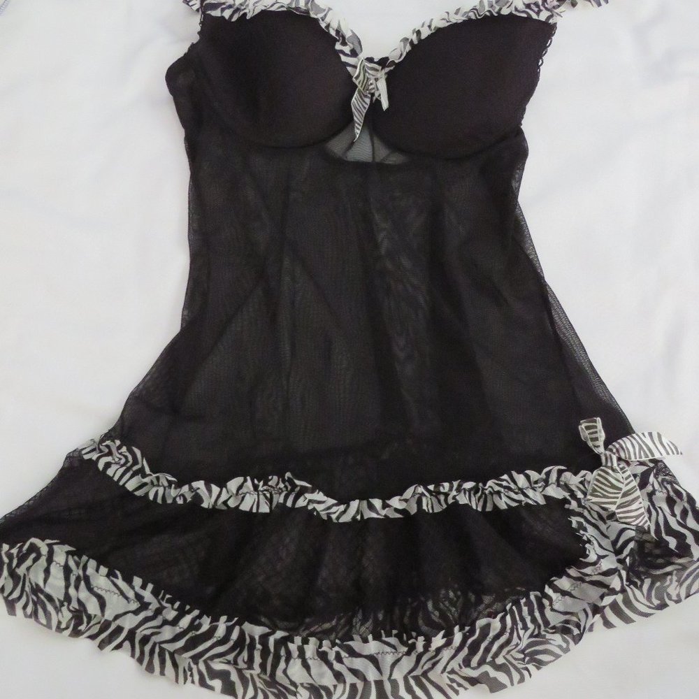 Native Intimates Black Sheer Night Gown